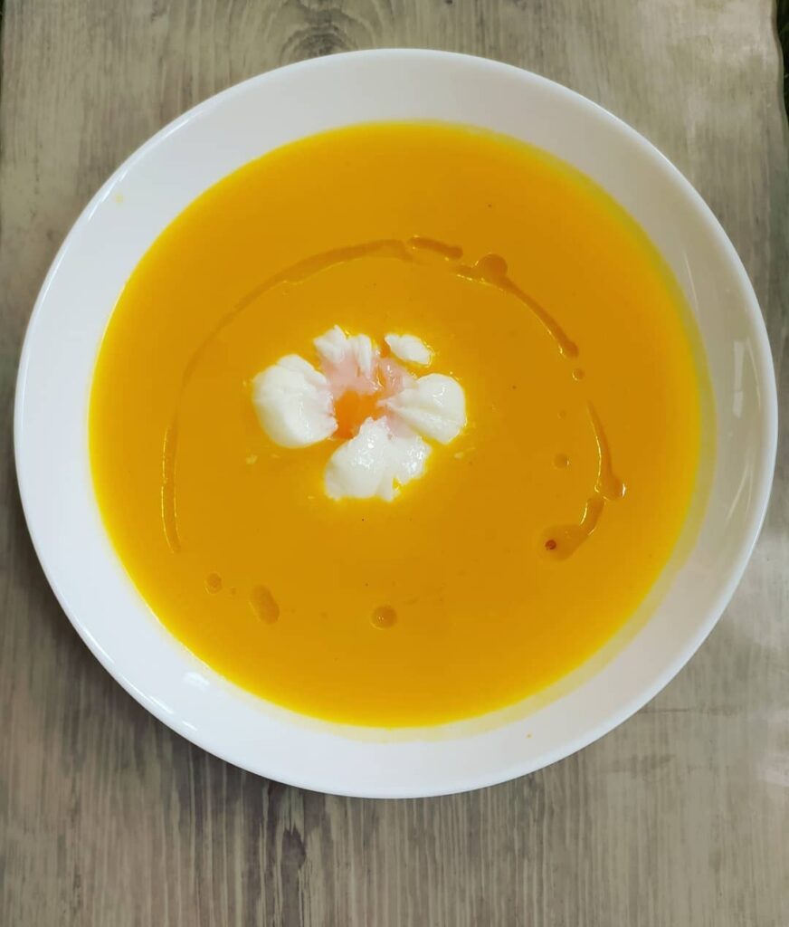 Crema de calabaza, zanahoria y jengibre